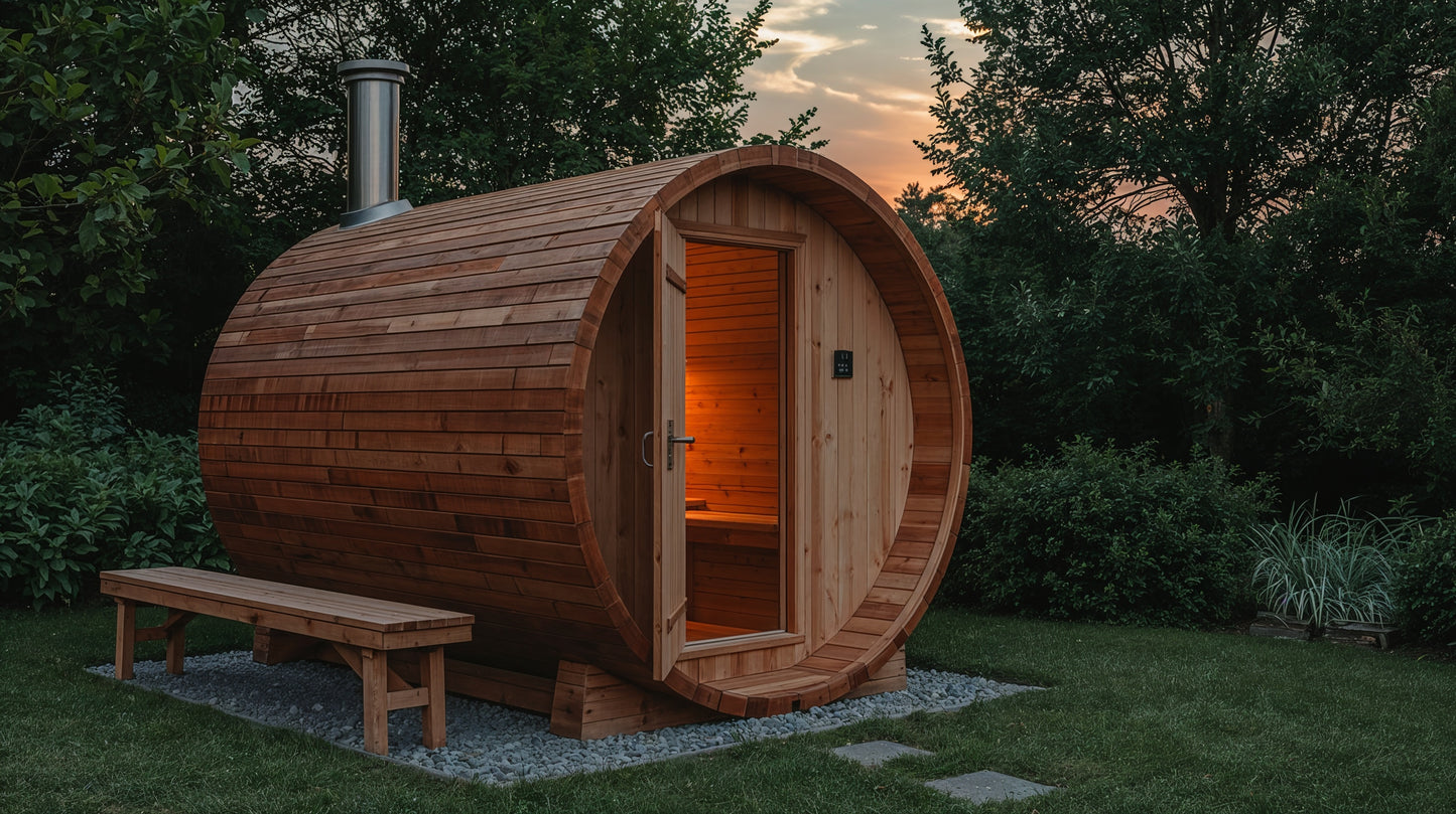 Nordic Barrel Cedar Sauna (4-Person)