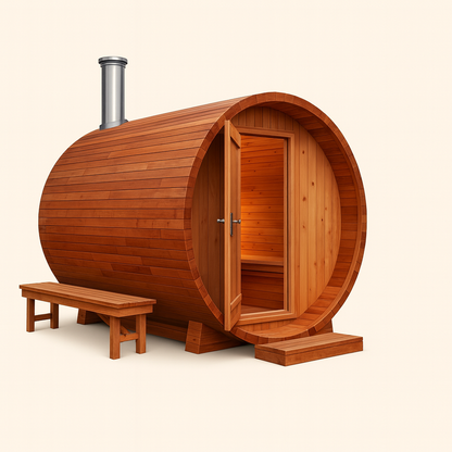 Nordic Barrel Cedar Sauna (4-Person)